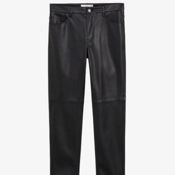 Mango Pants - COPY - New leather with tags black pants, MANGO, Size 8/M